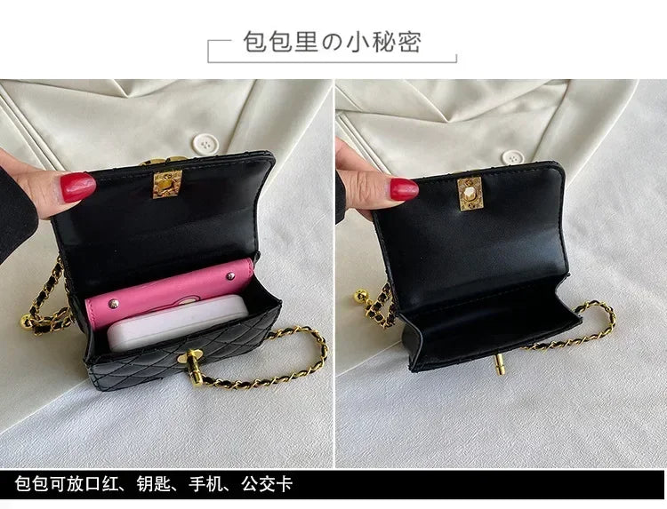 2025 New Arrival! Women's High-Quality Textured Small Square Bag - Trendy Chain Shoulder Design, Versatile for All Occasions