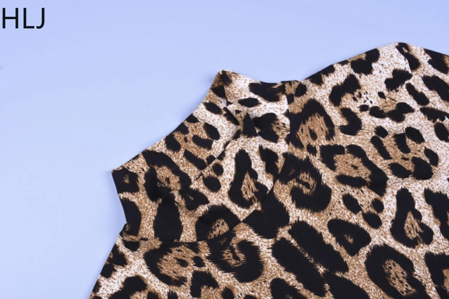 HLJ&GG Sexy Leopard Bodycon Bodysuits Women Turtleneck Long Sleeve Slim Romper Spring New Fashion One Piece Jumpsuit Clubwear