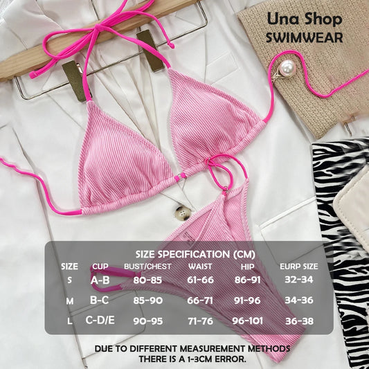 Una-Shop Solid Color Bikinis Sets With Adjustable Straps Trendy Swimsuit For Women Summer Beach Swim Pool Party Bikini Swimwear
