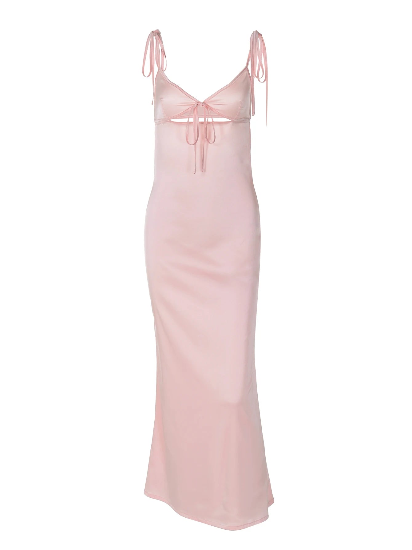 Dulzura Backless Lace Up Spaghetti Straps Cut Out Midi Dress Women Club Holiday Evening Party Dresses Y2K Clothes Drop Shipping