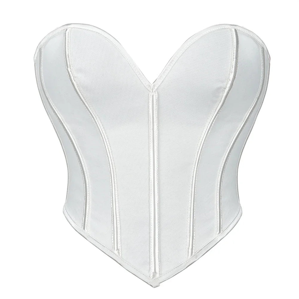 Sexy Women Overbust Corsets Crop Tops Golden Printed Bustiers Lace Up Body Shaper Lingerie Gothic Corselet