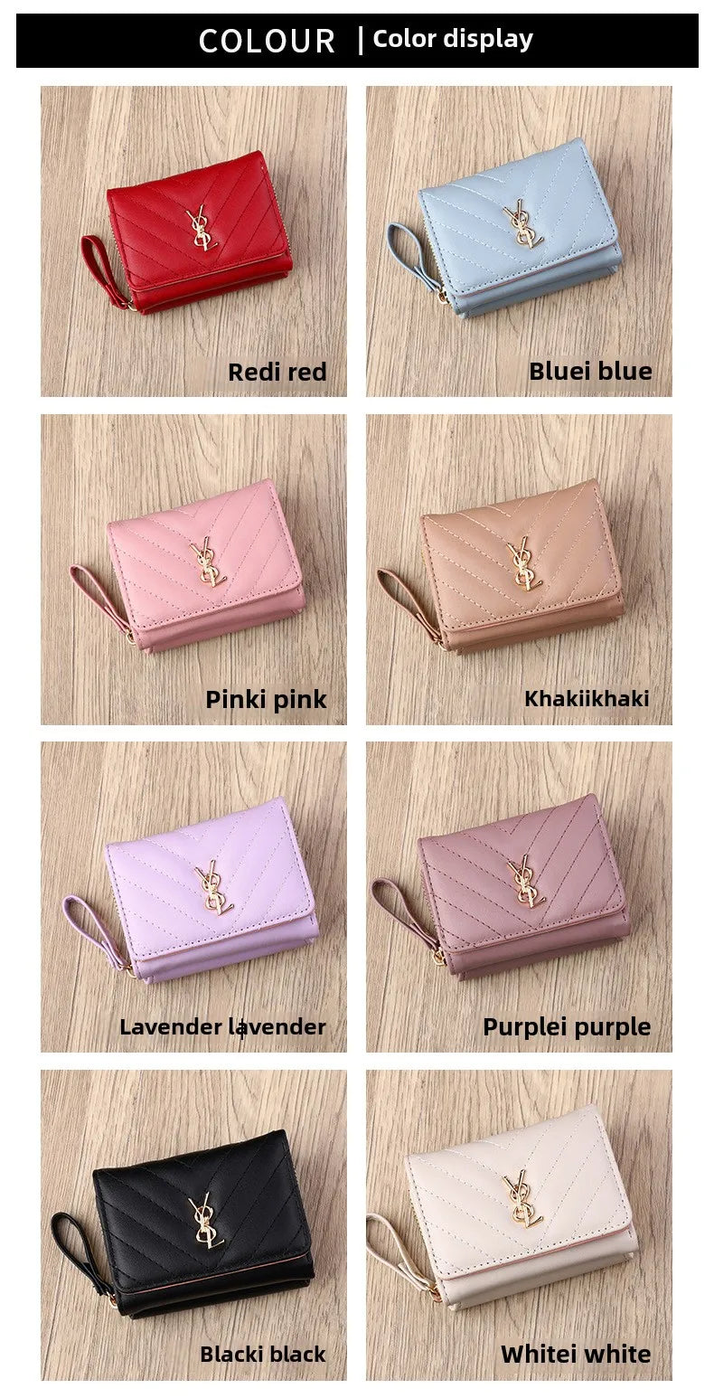 2025 new women's wallet short, fashionable and simple PU change bag card bag multi slot small wallet wallet wallet