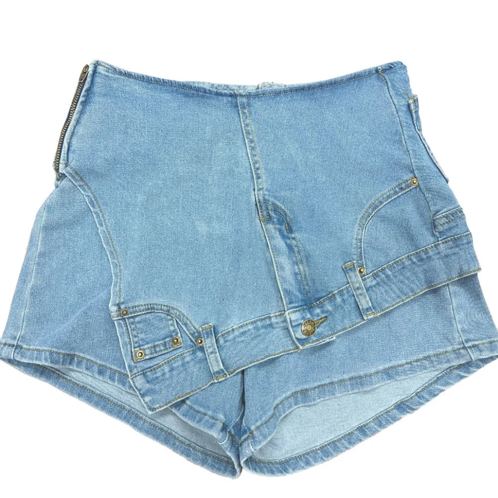 HLJ&GG Y2K Fashion Streetwear Sexy Hot Girl Printing Sleeveless Slim Vest And jeans Shorts Two Piece Sets Summer 2pcs Outfits