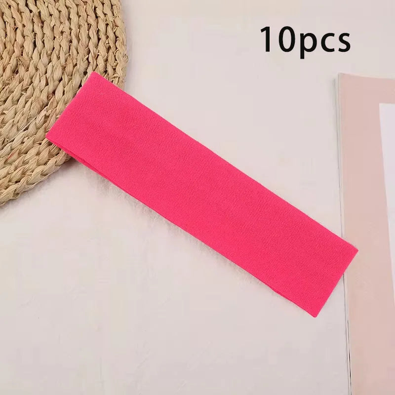 10 Pcs Elastic HairBand Fashion Headbands For Women Solid Color Sports Running Fitness Yoga Hair Bands Makeup Hair Accessories