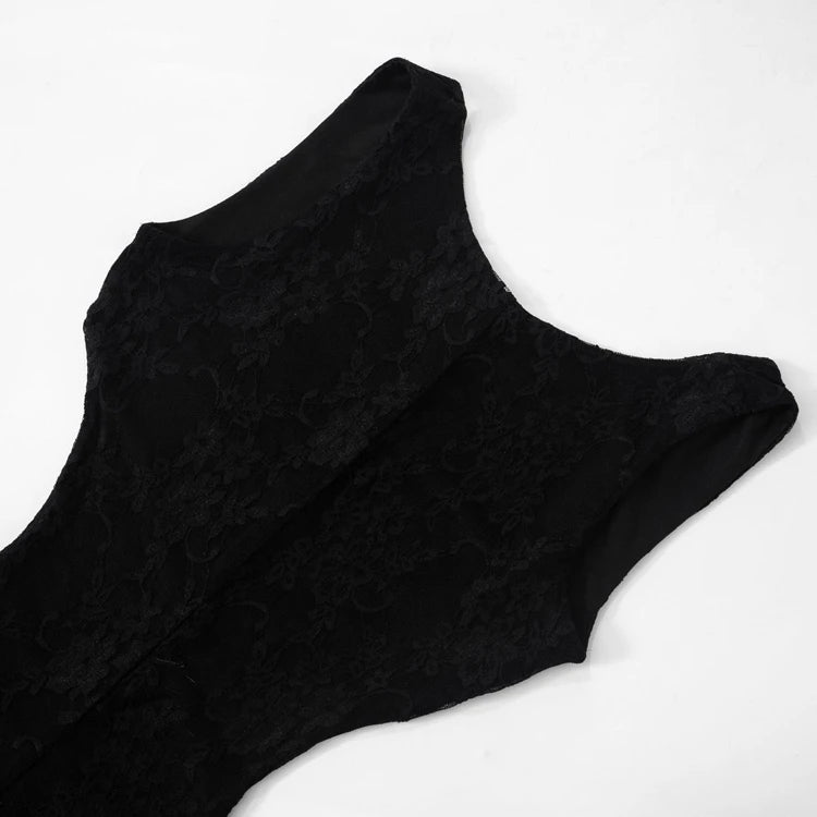 STYLISH LADY Black Lace Hollow Out Jumpsuits 2025 Summer Women Sleeveless Backless Bodycon Sexy Club Party One Piece Overalls