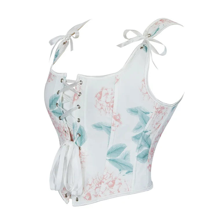HLJ&GG Y2K Sexy Print Bandage Slim Vest Two Piece Sets Women Sleeveless Backless Crop Top And Ruffle Mini Skirts Outfits Fashion