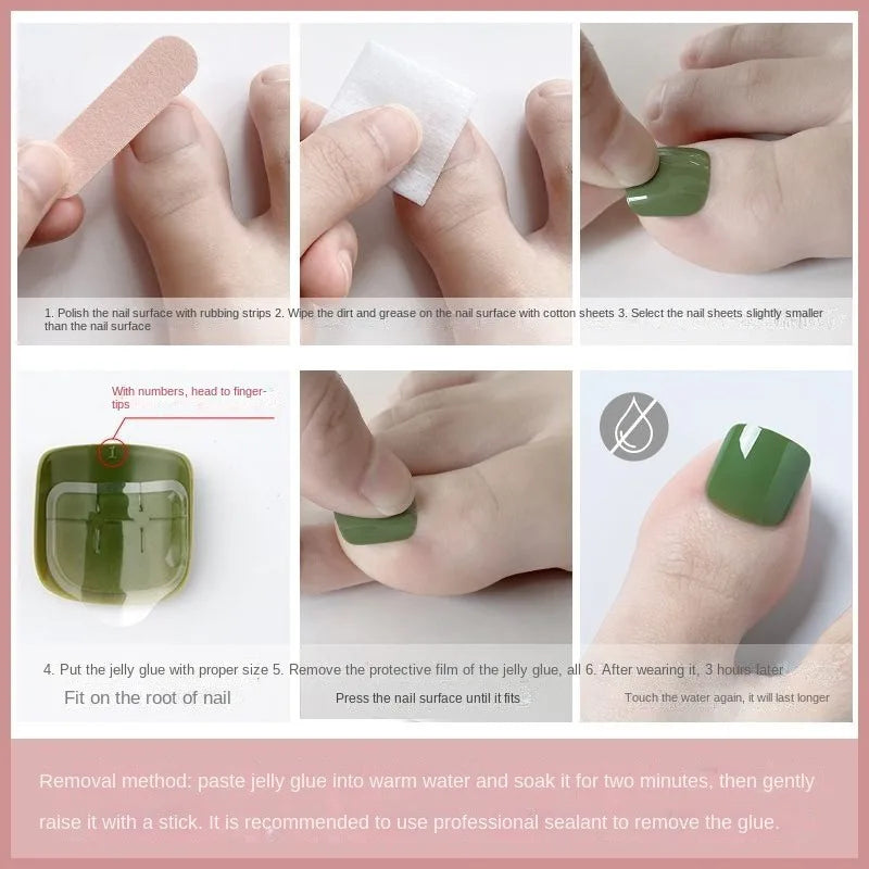Press On Toenails 2023 Summer False Toenails For girls Cute Nail for Foot Artificial Nail tips Full Cover Nails feet False Nails