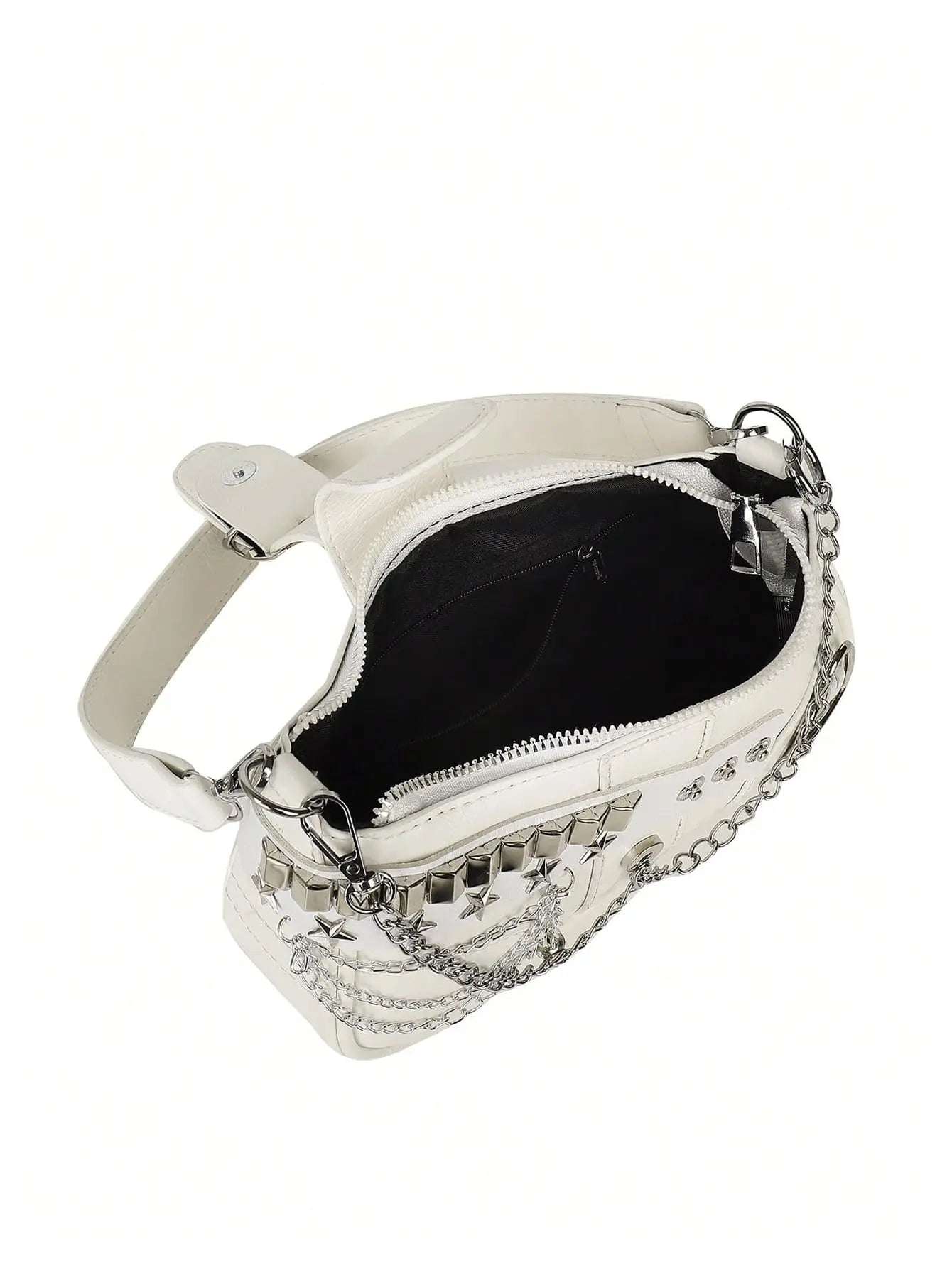 Lightweight PU Leather Shoulder Bag with Chain Strap Women's Casual Underarm Purse For Commuting And Social Gatherings