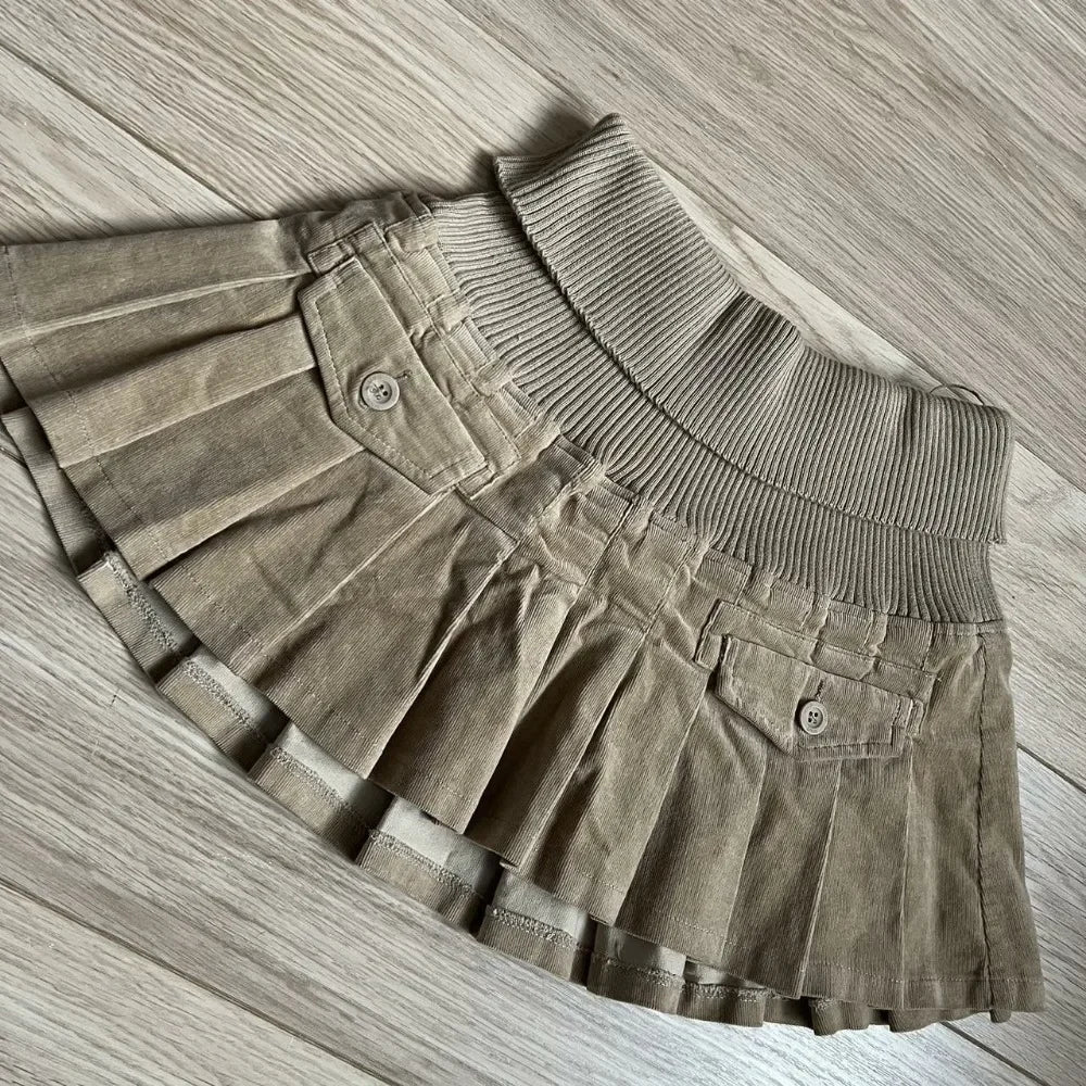 Y2k Retro Washed Camouflage Pattern Mini Skirt with High Waist and Hip Wrapped A Line Pleated Skirt Fashion Gothic jeans Skirts