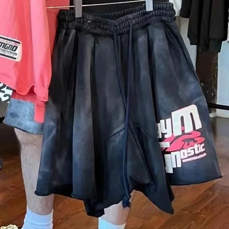 Men Woman Black Green Purple Red RRR123 Shorts Joggers Streetwear Drawstring Good Quality Vintage Graffiti Casual Couple