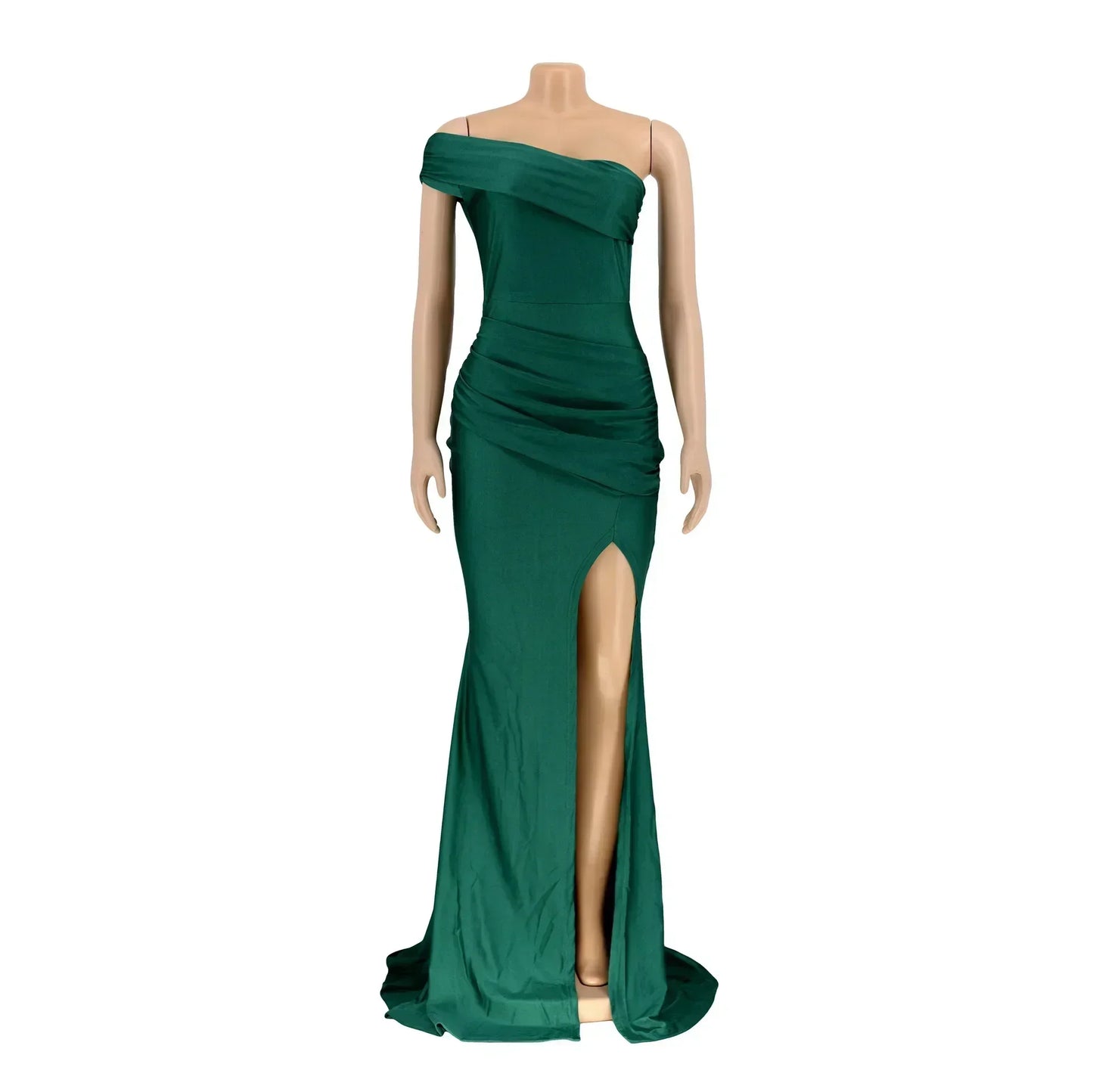 One Shoulder Dress Side Slit Dresses Women Elegant Luxury Designer Evening Party Dresses Pleated Split Long Dress Prom Vestidos