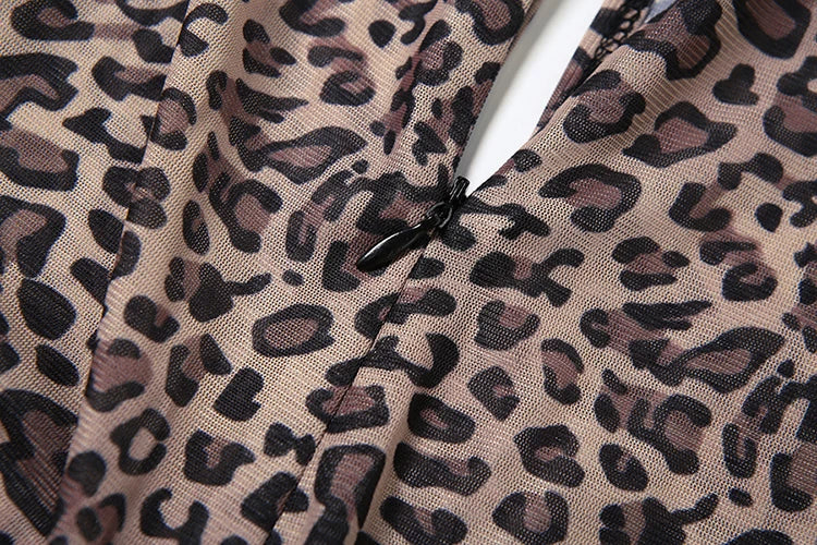 Weird Puss Hollow Jumpsuit Women See Through Sexy Leopard Print Sleeveless Hipster Fit Street Midnight Party Workout Overalls