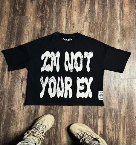 Casual and fashionable Gothic printed pure cotton vest Y2K summer classic loose Harajuku hip-hop oversized sleeveless top