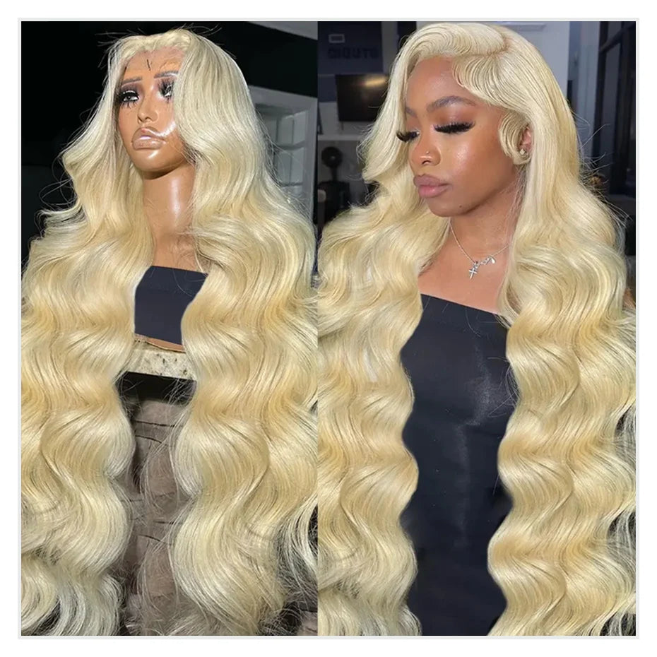 Cyan Blue Body Wave Human Hair Wigs Vietnamese Raw Hair 13x6 HD Lace Frontal Wig Blonde 613 Lace Front Human Hair Wigs For Women