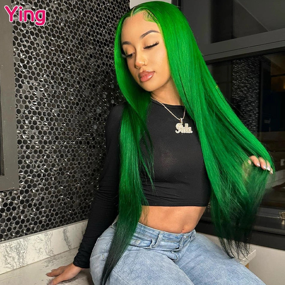 200% Green Black 13x6 Lace Front Wigs 32in Body Wave Human Hair Wigs Omber Colored 13x4 Lace Fronal Wigs For Women Pre Plucked