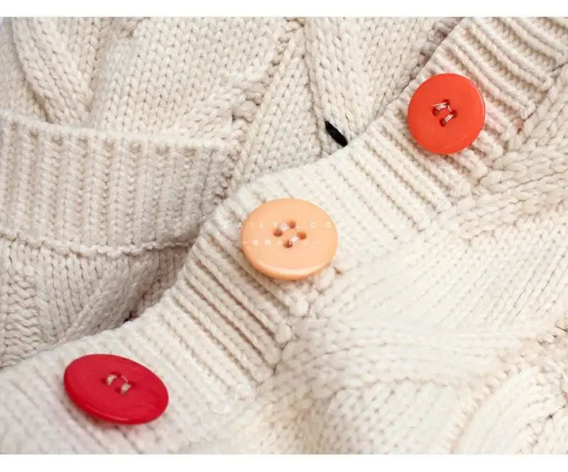 HLJ&GG Winter Embroidery Knit Sweater Coats Two Piece Sets Women Button Long Sleeve Top And Plaid Aline Skirts Outfit Streetwear