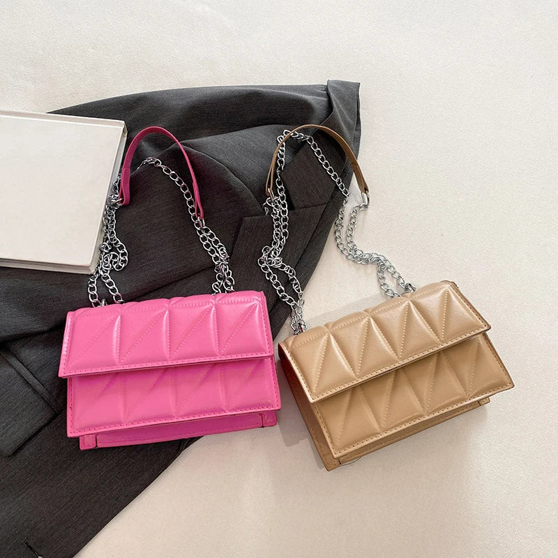 Designer Fashion Women Shoulder Bag Ladies PU Leather Handle Handbags Chain Strap Crossbody Bags for Women