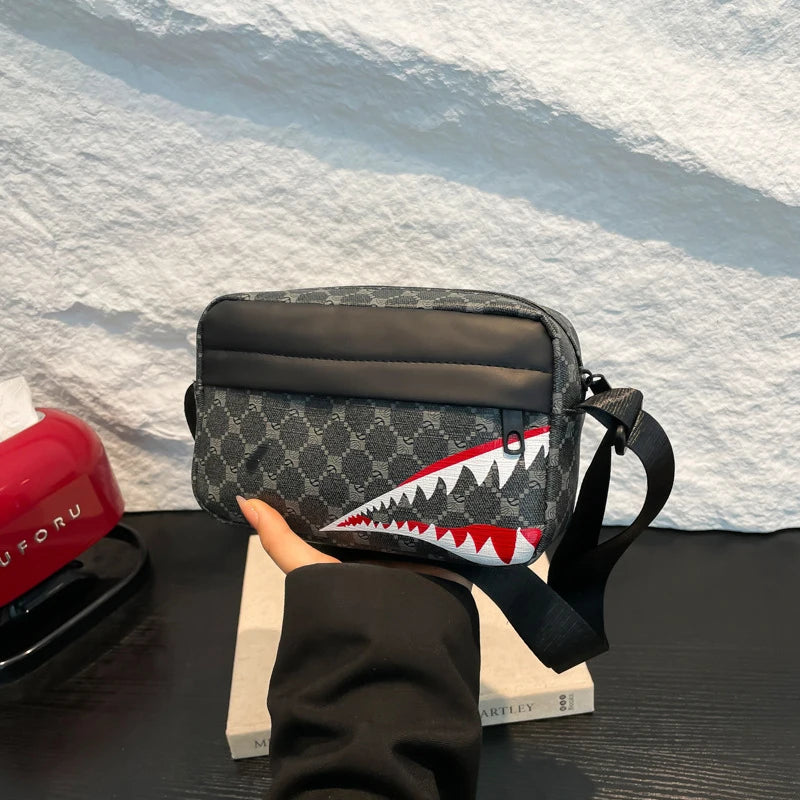 Creative Shark Mouth Crossbody Bag Simple Coin Purse Mobile Phone Bag Casual Fashion Crossbody Large Capacity Small Square Bag