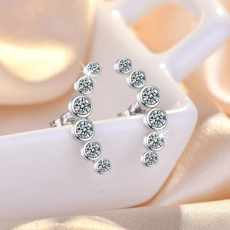 925 Sterling Silver Earrings stud High Quality For Women Exquisite Student Girlfriend Jewelry Accessories Wedding Fashion Gift