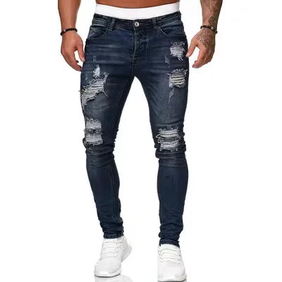 Denim Jeans Casual Skinny Pants Stretch Denim Trousers Male Slim Fit Straight Pants Fashion Jeans Soild Pencil Pants Man Clothing, men's jeans