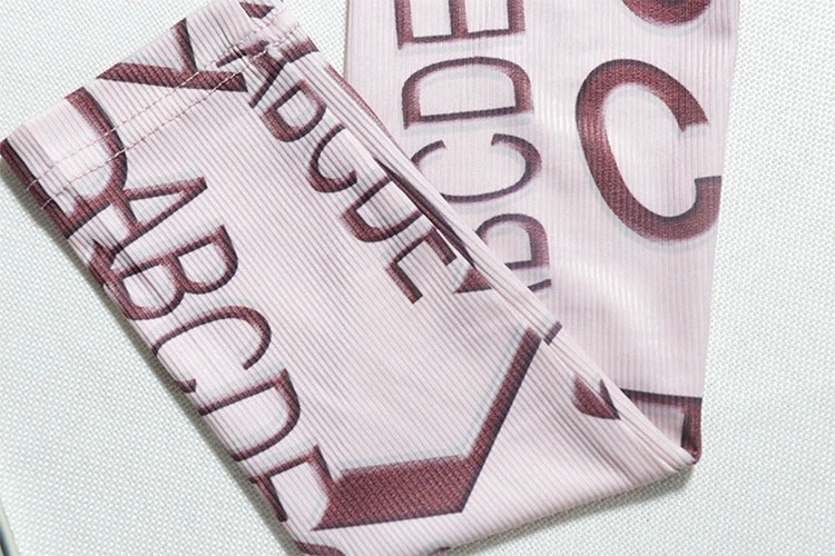 STYLISH LADY Letter Printed Sporty 2 Piece Set Women Long Sleeve Crop Top and Skinny Pant Suits 2025 Summer Sexy Street Outfits