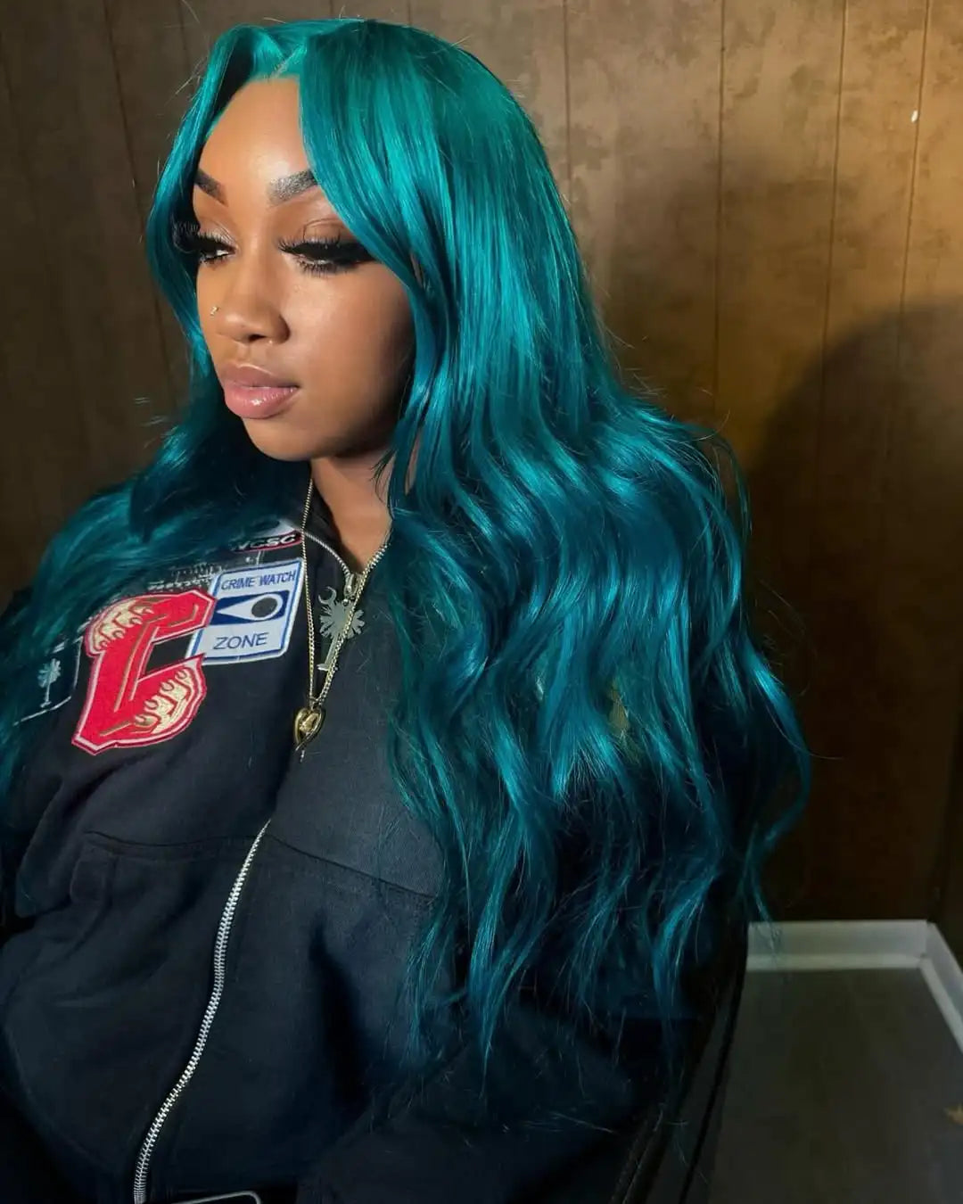 Transparent 13x4 Lace Frontal Body Wave Human Hair Wigs Colored Cyan Green 13x6 Lace Front Wig Brazilian Pre Plucked for Women