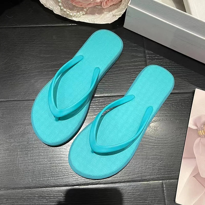 Solid Color Non-slip Leisure Couple Slippers Women Summer Beach Slippers Outdoor Women Flip Flops Breathable Beach sandals women