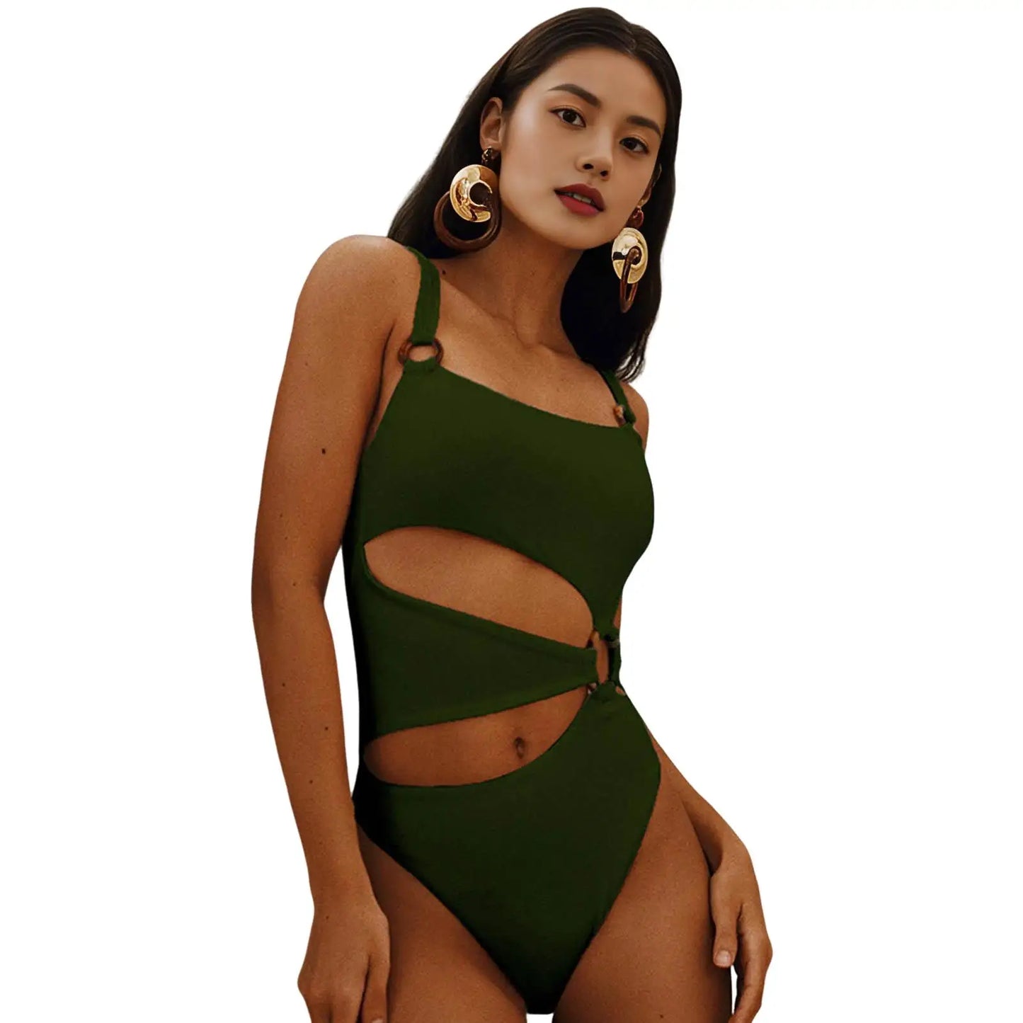 One Piece Women Swimsuit Sexy Stain Resistant Shoulder Strap Bikini Set Slim Fit Push Up Summer Beachwear For Holiday