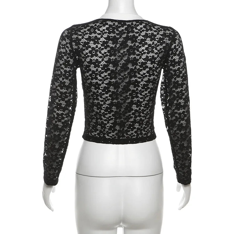HLJ&GG Summer New Lace Letter Print Two Piece Sets Women V Neck Long Sleeve Top And Mini Skirts Outfits Fashion Streetwear 2025