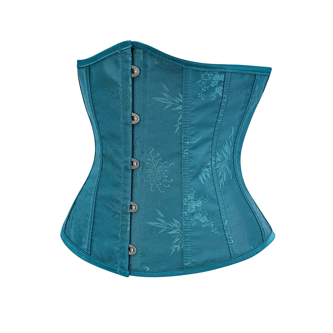 Sky Blue Jacquard Steampunk Underbust Corset Shapewear Women Tummy Control Waist Trainer Sexy Bustiers & Corsets Gothic Clothing