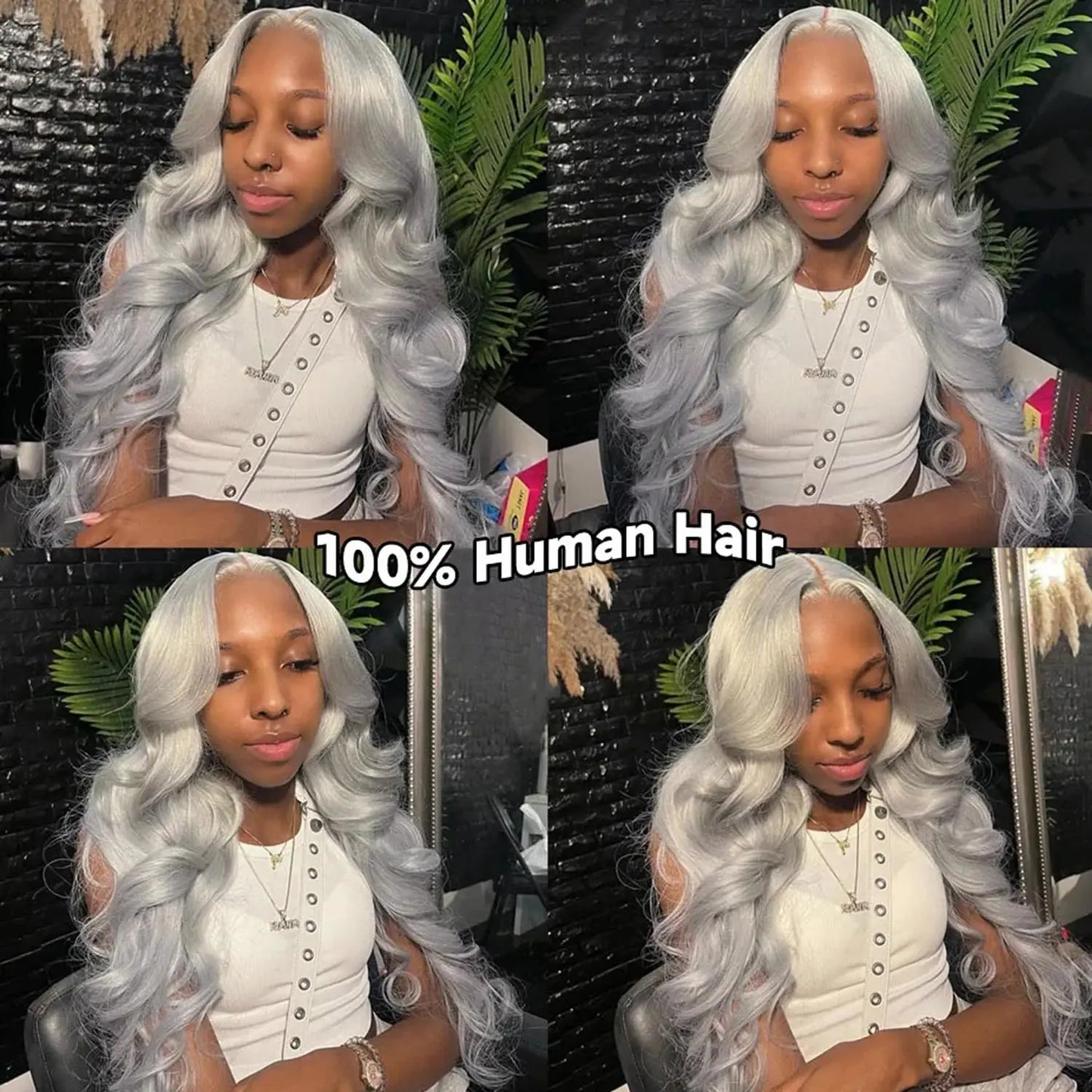Cosplay Body Wave Silver Grey 13X4 Lace Front Wigs Human Hair 13x6 HD Lace Front Wigs Remy Brazilian 613 Colored Human Hair Wigs
