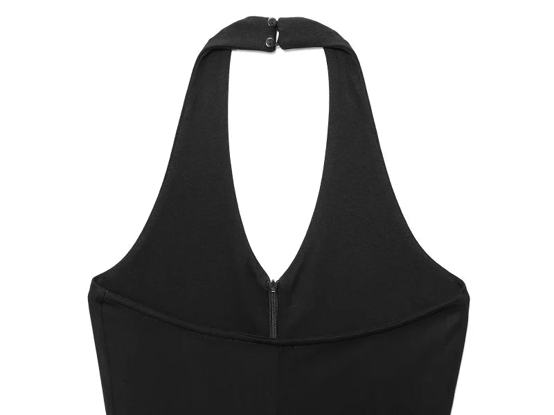 MUJER 2025 Long Jumpsuit Flared Fitness Jumpsuits for ladies Black Summer Jumpsuit Sexy Sleeveless Backless Overalls