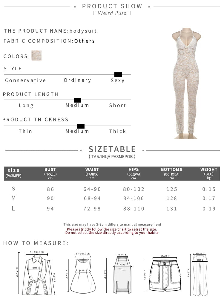 Weird Puss Cross Backless Jumpsuit Women Sexy See Thorough v-Neck Sleeveless Summer Coquette Stretch Activity Workout Overalls