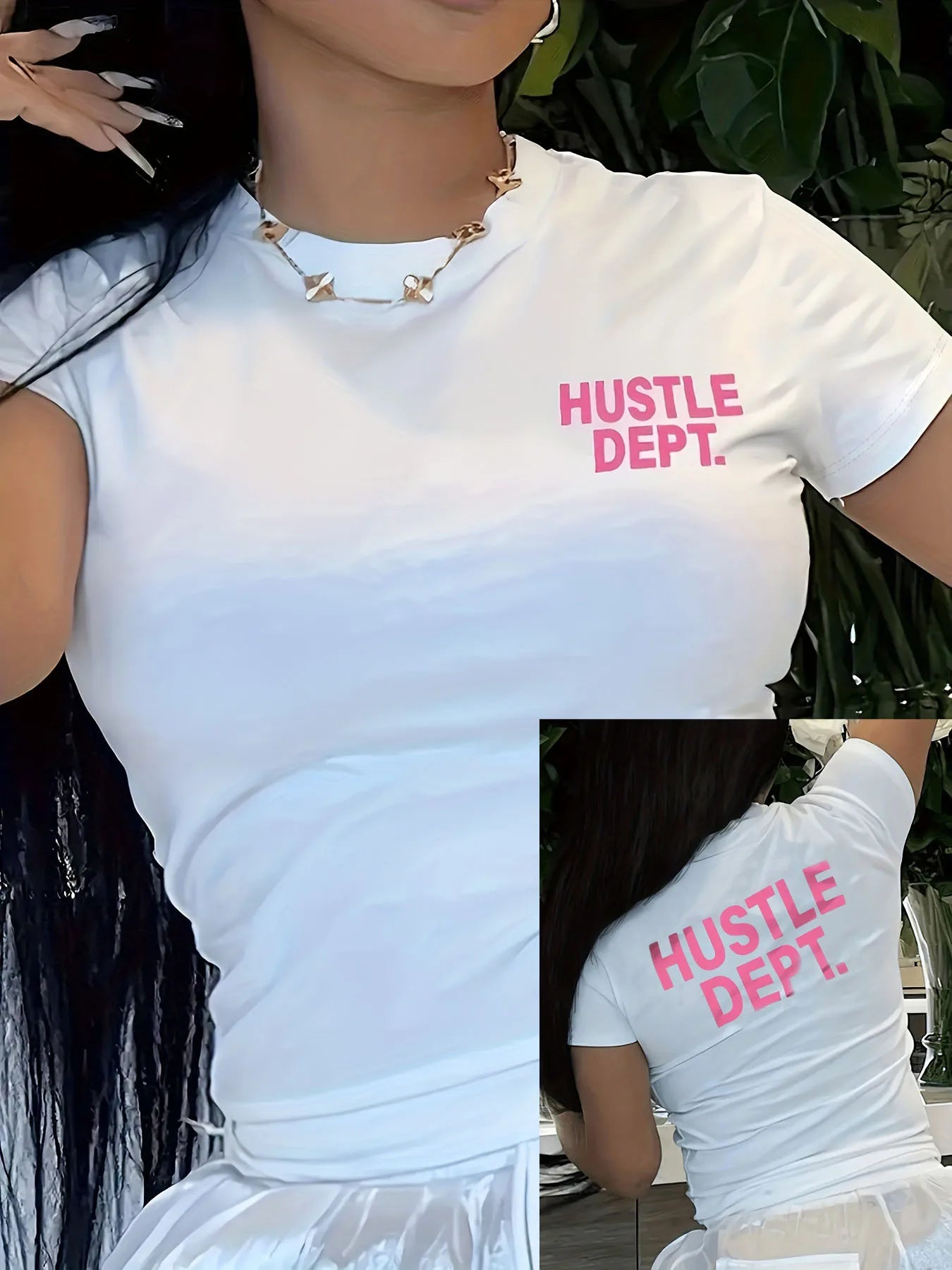Ladies Hustle Dept Print T-Shirts Summer female Shirt Short Sleeve Neck Fashion Casual Sport Clothes Basic Tee Harajuku Style