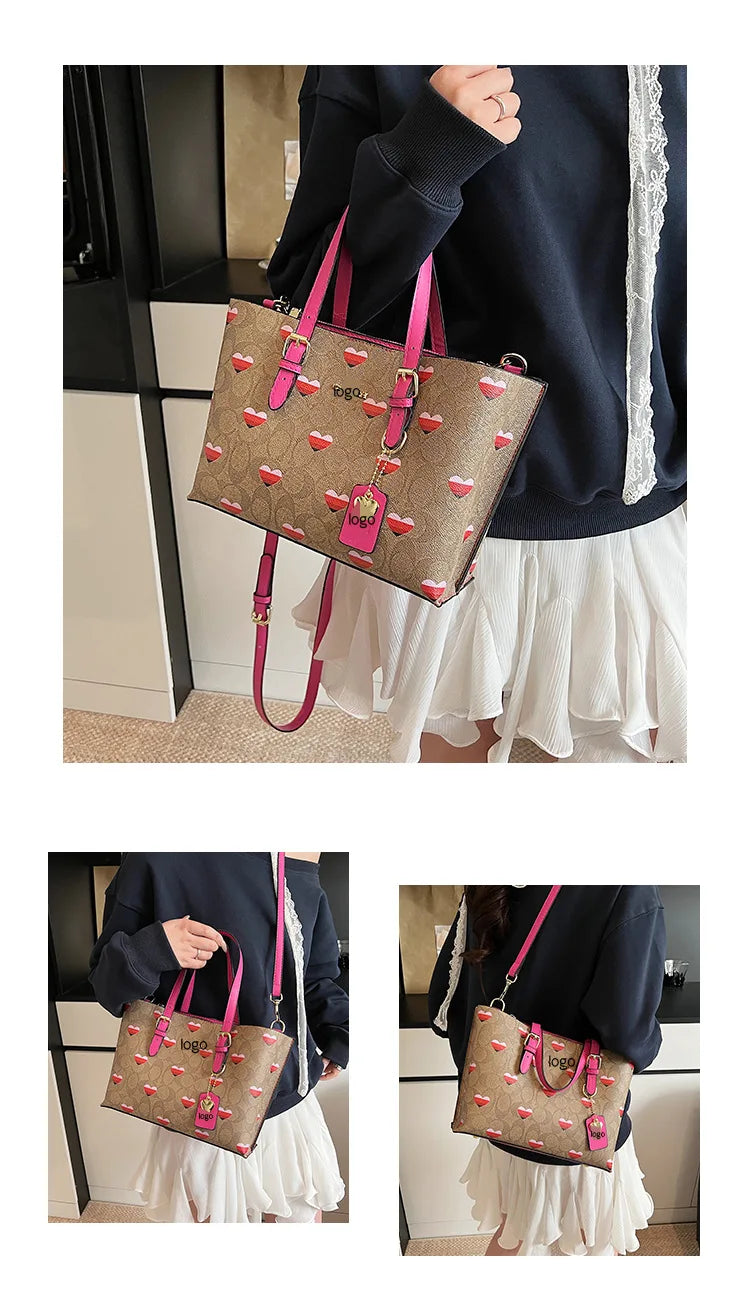 2025 Popular Classic Retro Tote Bag with Print, Shoulder Bag, Crossbody Bag, and Handheld Bag