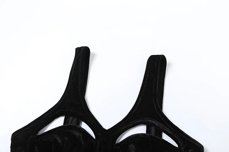 HLJ&GG Sexy Hollow Out Backless Slim Tank Top Women Round Neck Sleeveless Crop Vests Black Fashion Solid Nightclub Clothing 2025