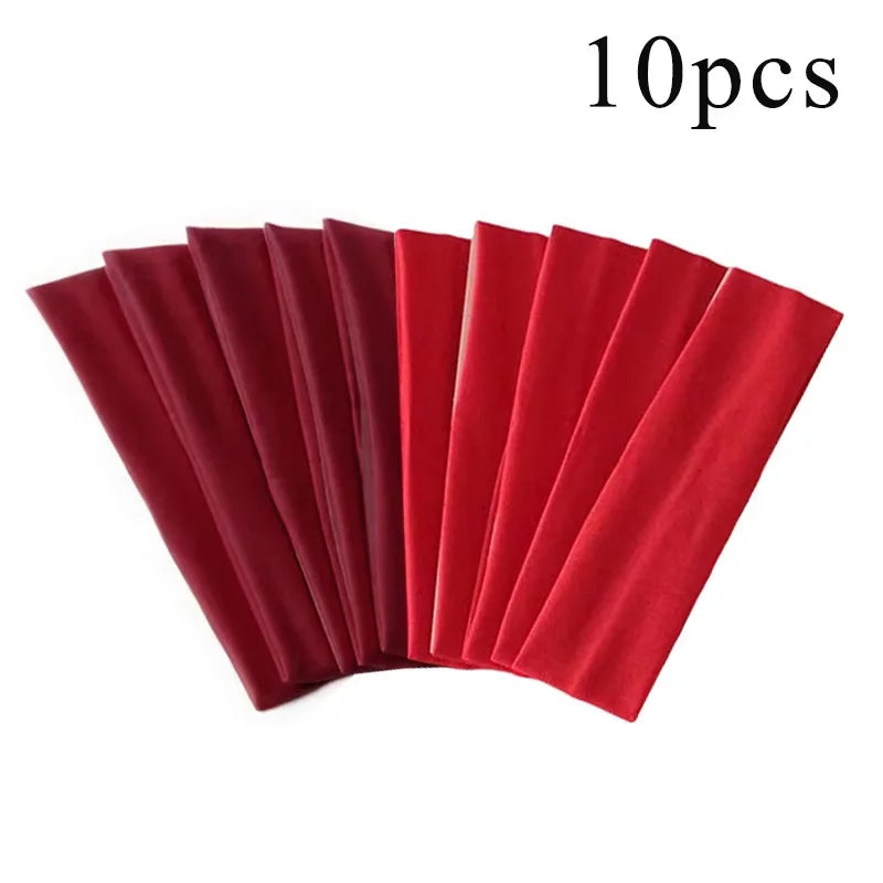 10 Pcs Elastic HairBand Fashion Headbands For Women Solid Color Sports Running Fitness Yoga Hair Bands Makeup Hair Accessories