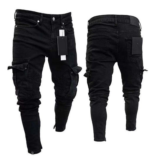 Men s Stylish Cargo denim with  Fit Design and Multiple Pockets for Spring and Summer Streetwear Fashion