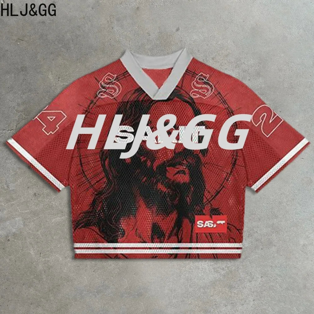 HLJ&GG Fashion 2 Piece Sets Women Outfit Deep V Letter Printing Loose T-shirt + Pleated Skirt Suit Streetwear Spring Summer New