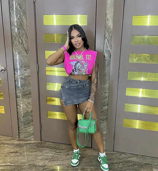 STYLISH LADY Harajuku Letter Printed Hip Hop T Shirt 2025 Summer Women Sleeveless O Neck Casual Street Tops Tees