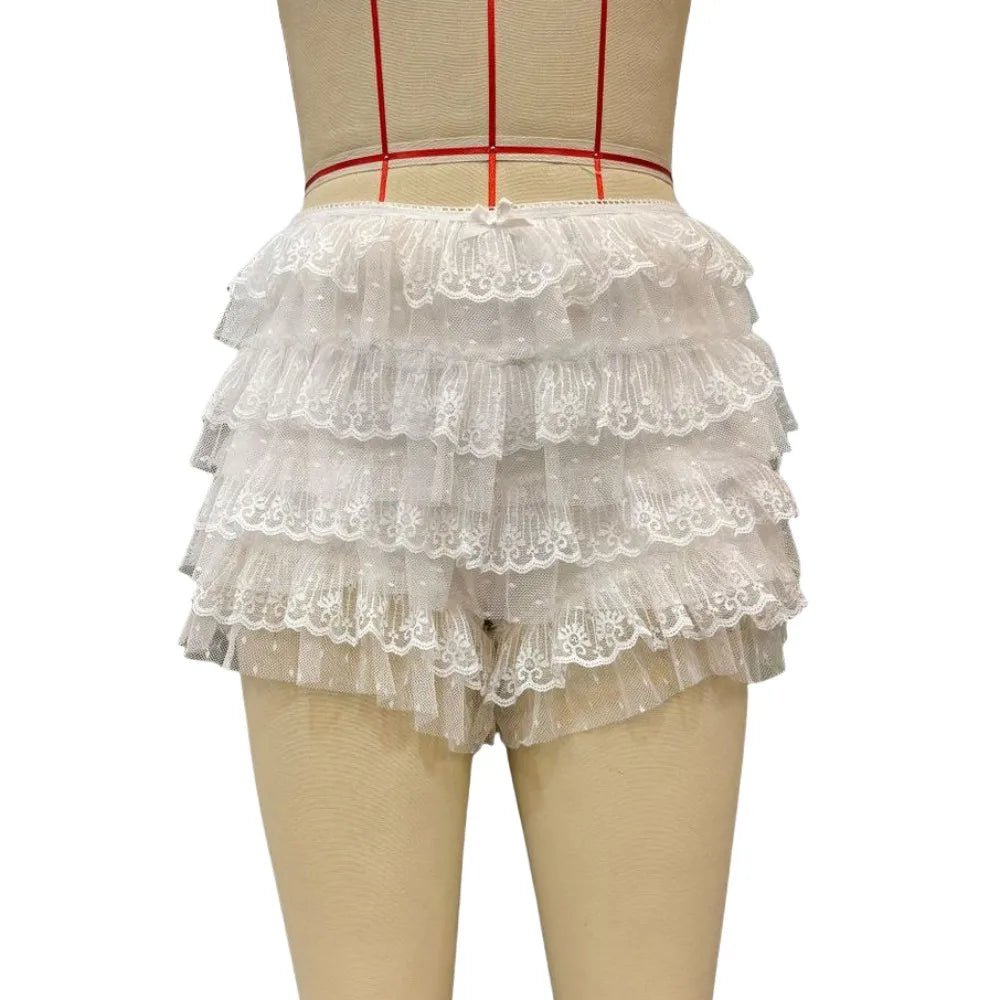 HLJ&GG Y2K Fashion Lace Splicing Letter Two Piece Sets Women V Neck Short Sleeve Loose Top+Mini Ruffle Skirts Outfits Streetwear