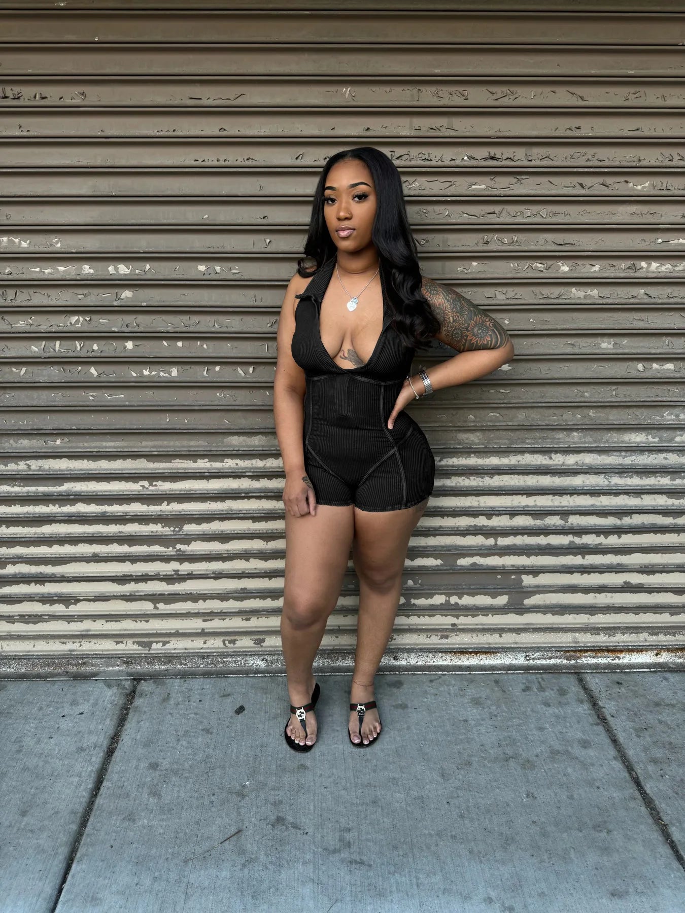 HLJ&GG Sexy Ribber Deep V Bodycon One Piece Rompers Women Sleeveless Backless Slim Jumpsuits Fashion Solid Color Overalls 2025