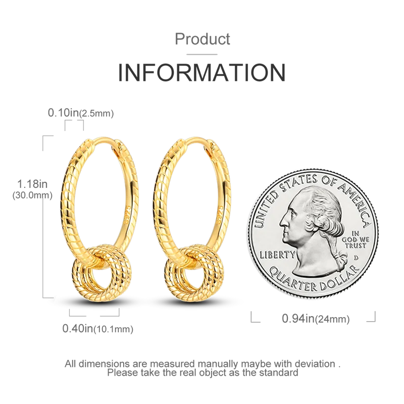 Fashion Gold ladies Hoop Earring 925 Sterling Silver Sparkling Zircon Round Ear Stud Earrings Fine Jewelry Lover Anniversary Gift