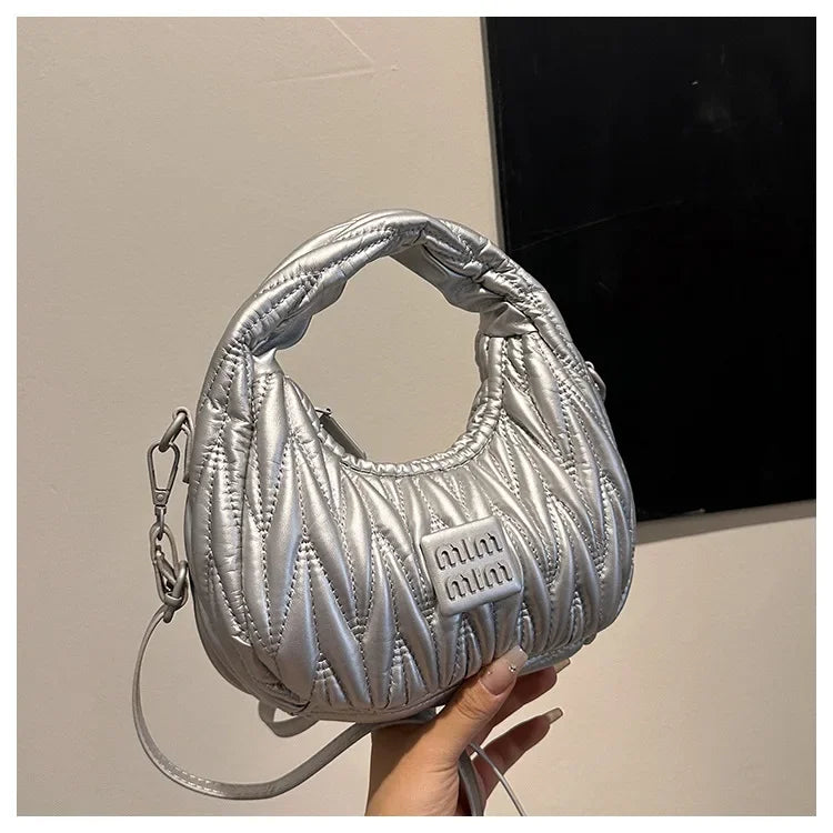 2025 New! Women's Niche Pleated Dumpling Bag – Mini Portable, Summer Trendy, Lightweight Fabric & Easy-Carry Messenger