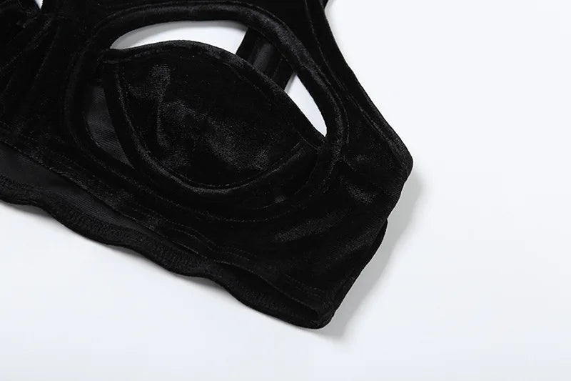 HLJ&GG Sexy Hollow Out Backless Slim Tank Top Women Round Neck Sleeveless Crop Vests Black Fashion Solid Nightclub Clothing 2025