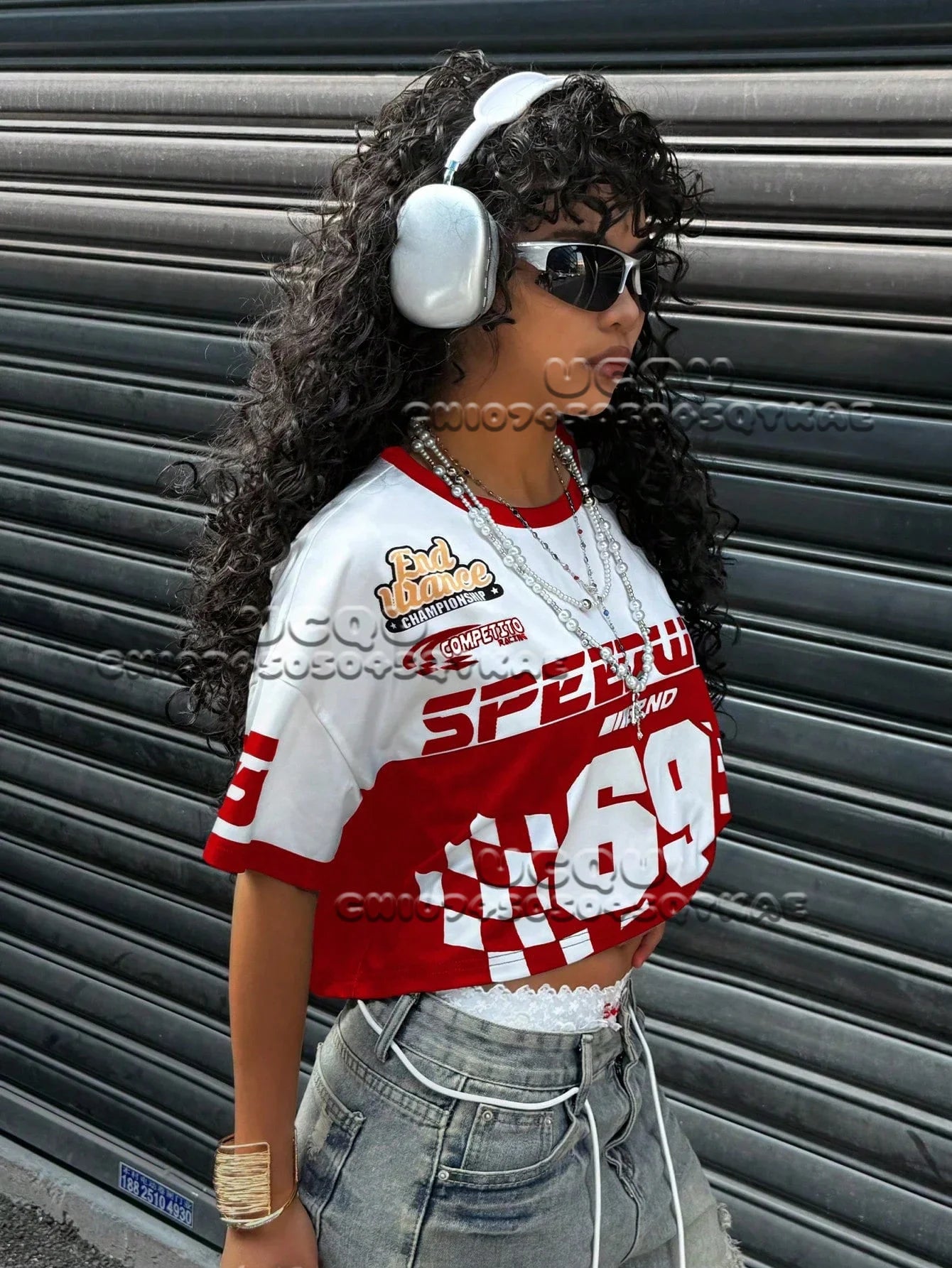 New Summer Women's Digital Print Round Neck Short Sleeve Casual Cropped T-Shirt Short Baby Tee USA Street Trendy Vintage Y2k Top