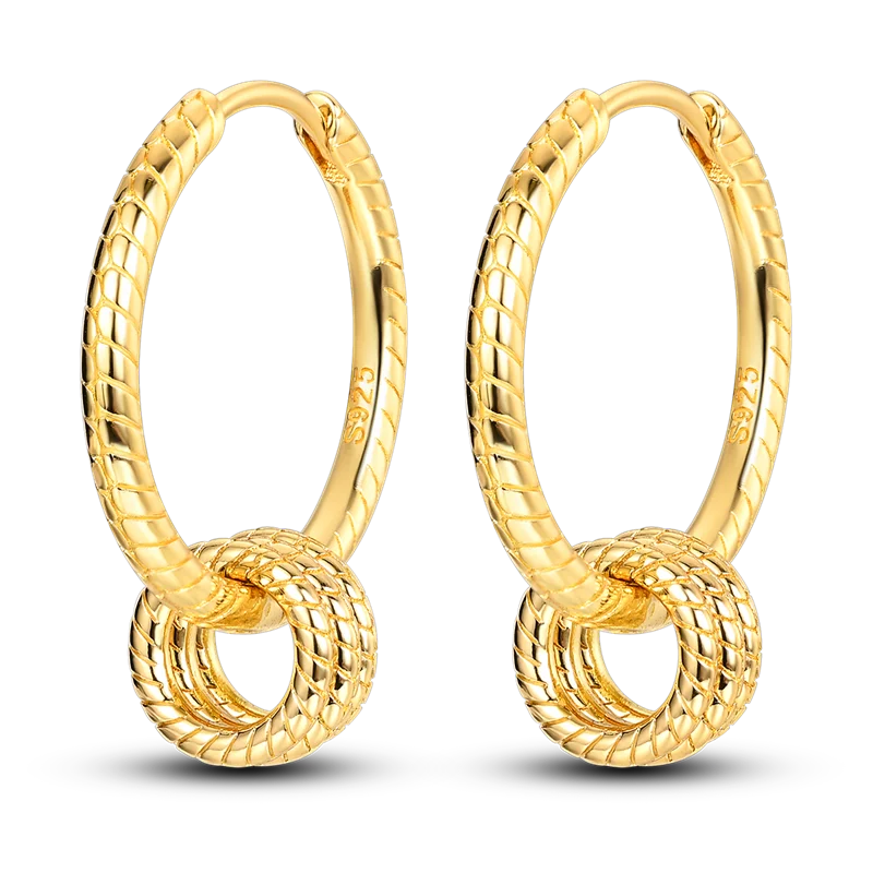 Fashion Gold ladies Hoop Earring 925 Sterling Silver Sparkling Zircon Round Ear Stud Earrings Fine Jewelry Lover Anniversary Gift