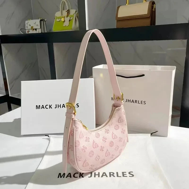 Trendy Pink Underarm Bag 2025 - Summer Women's Shoulder Bag, Cute Lawson Commuter Purse with Top Handle