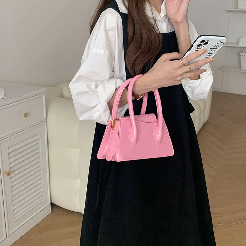 Fashion Pink Small Square Women Clutch Purse Handbags New Simple Ladies Messenger Bag Solid Color Female Shoulder Crossbody Bags