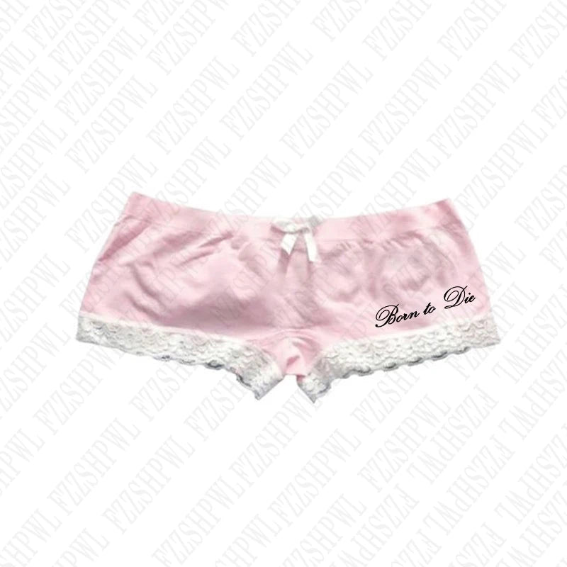 Women's shorts Y2K streetwear hip-hop punk emo girls vintage cute bow Harajuku lace chic aesthetic summer Gothic women tank tops